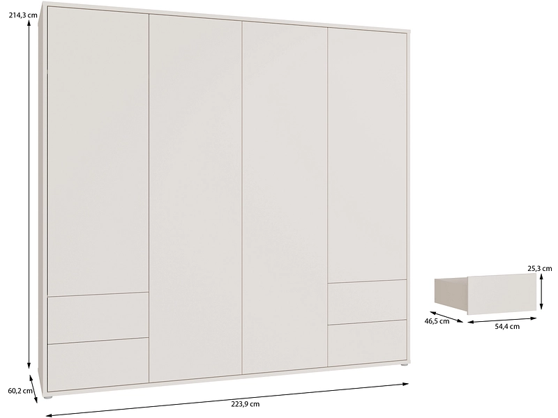 Armoire portes battantes ALICE SPRINGS sable Armoire portes battantes ALICE SPRINGS sable