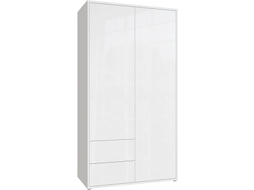 Armoire portes battantes ALICE SPRINGS blanc brillant