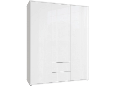 Armoire portes battantes ALICE SPRINGS blanc brillant