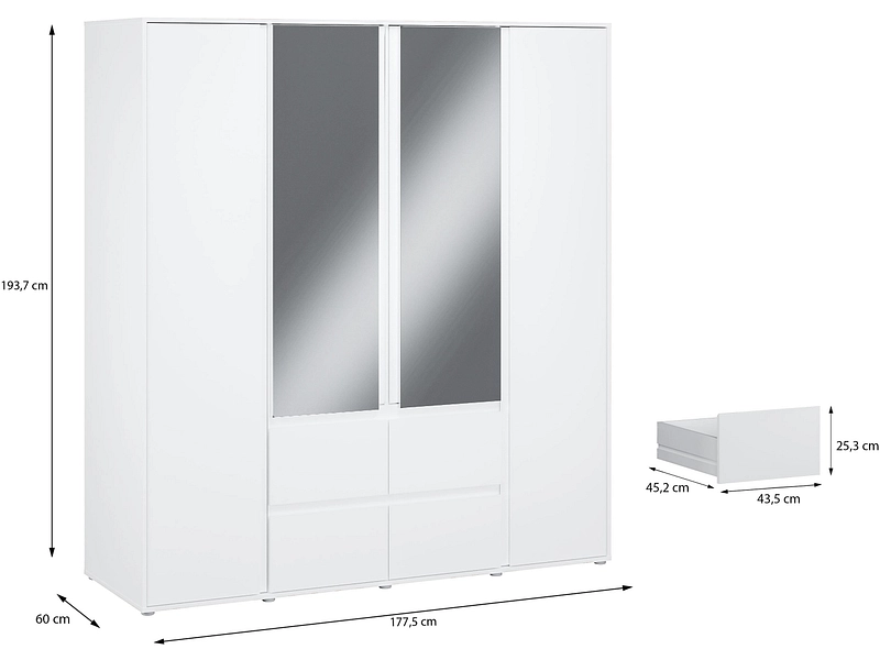 Drehtürenschrank LUMIA weiss Drehtürenschrank LUMIA weiss