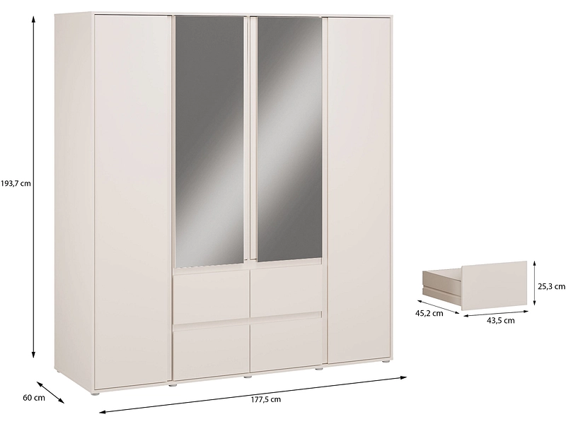 Drehtürenschrank LUMIA sand Drehtürenschrank LUMIA sand
