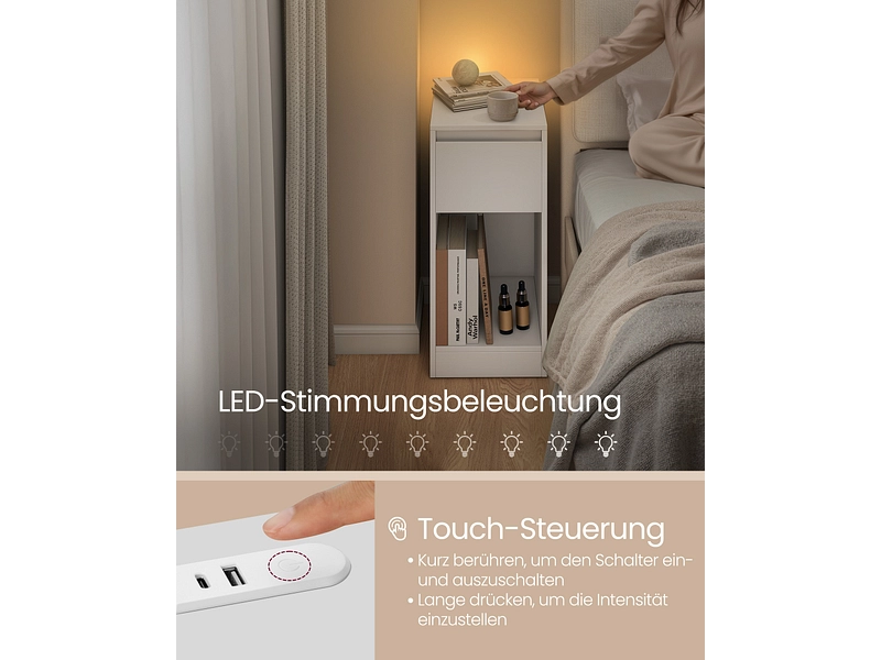 Nachttisch SONGMICS LIGHTY 1 Schublade