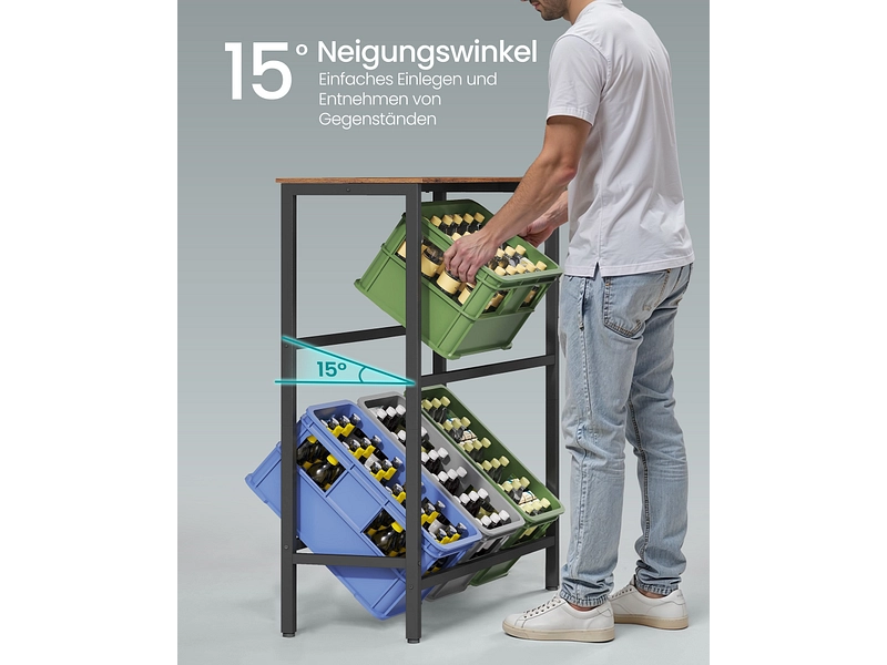 SONGMICS Scaffale per casse di bevande RUSTIK