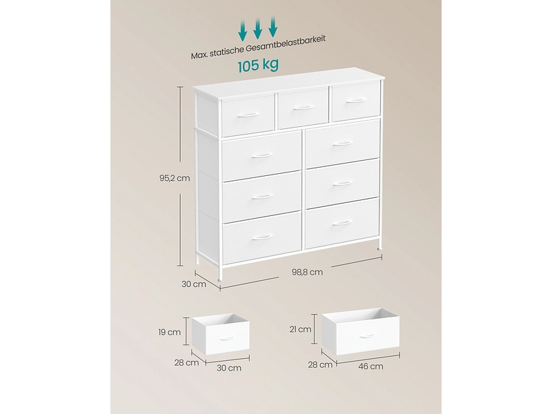 Kommode SONGMICS LIGHTY 9 Schubladen Kommode SONGMICS LIGHTY 9 Schubladen