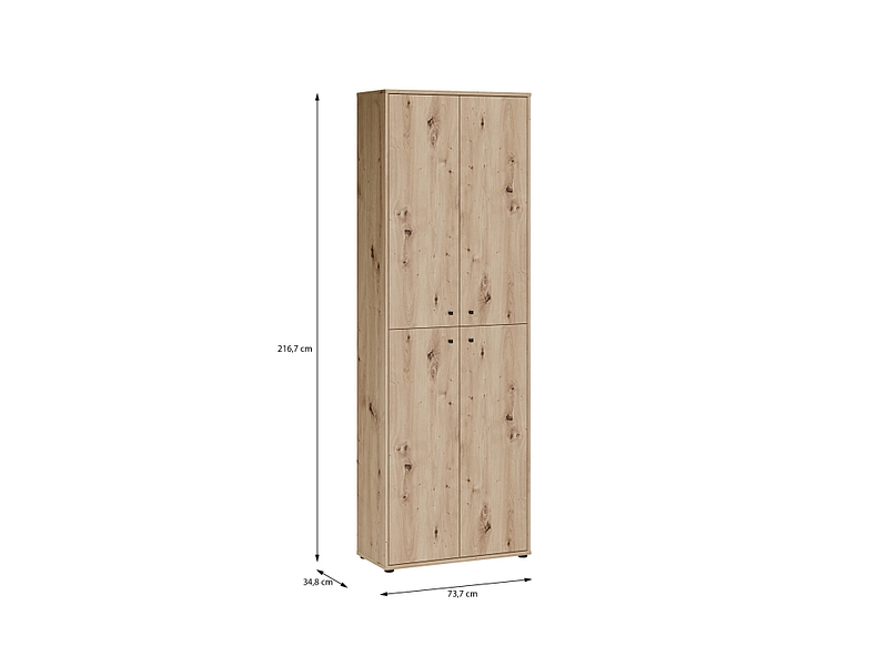 Armoire de rangement TEMPRA 2 chêne artisan