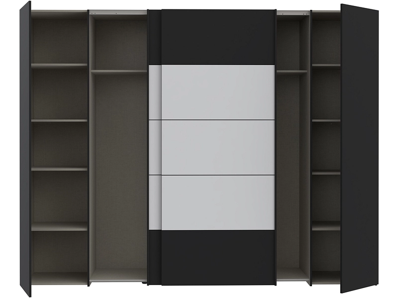 Armoire portes mixtes SIENA noir Armoire portes mixtes SIENA noir