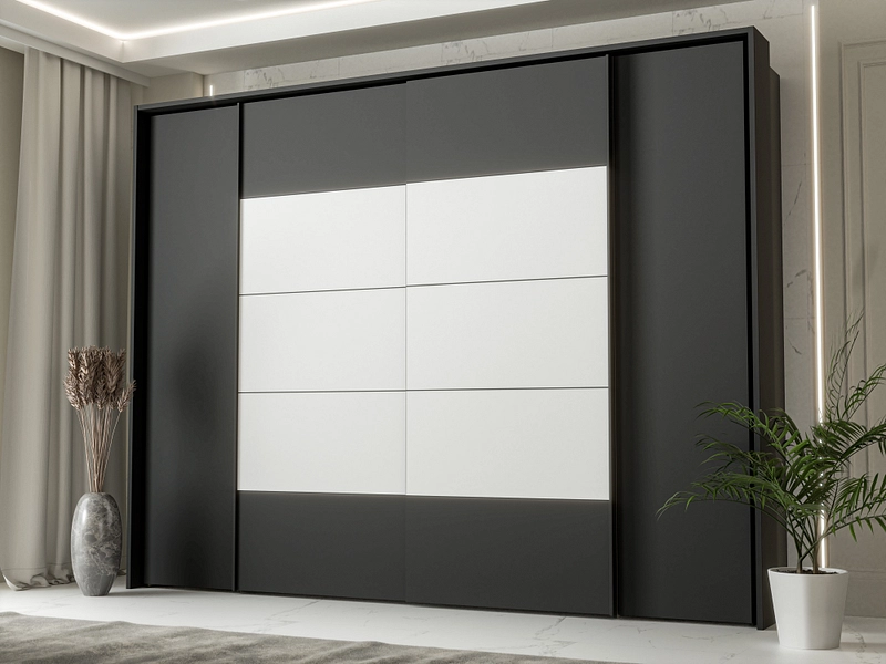 Armoire portes mixtes SIENA noir Armoire portes mixtes SIENA noir