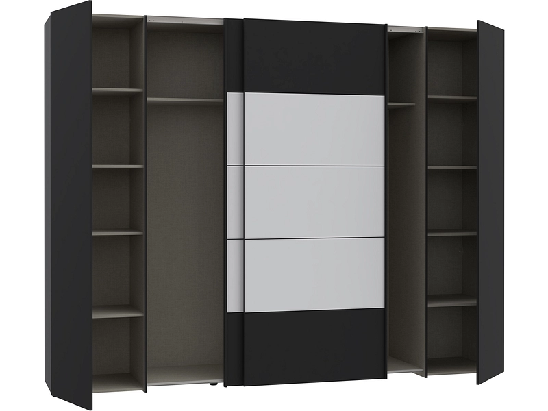 Armoire portes mixtes SIENA noir Armoire portes mixtes SIENA noir