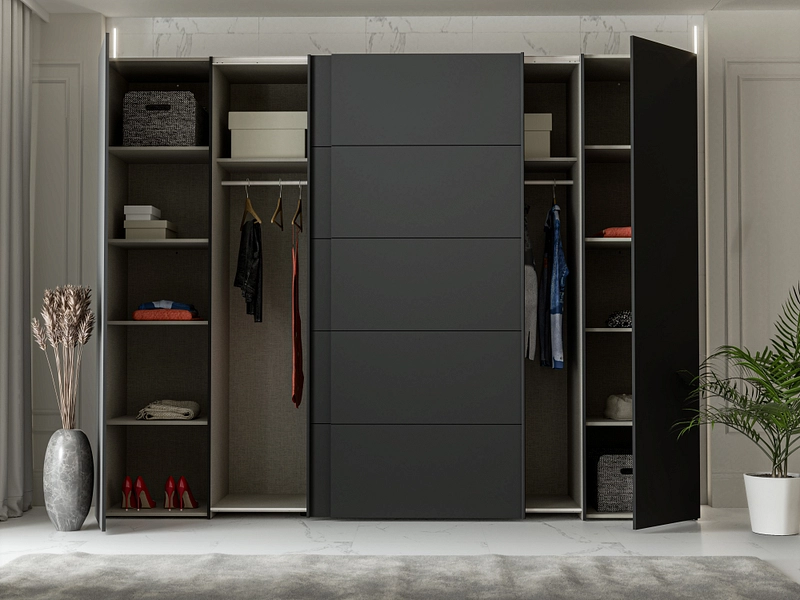 Armoire portes mixtes SIENA noir Armoire portes mixtes SIENA noir