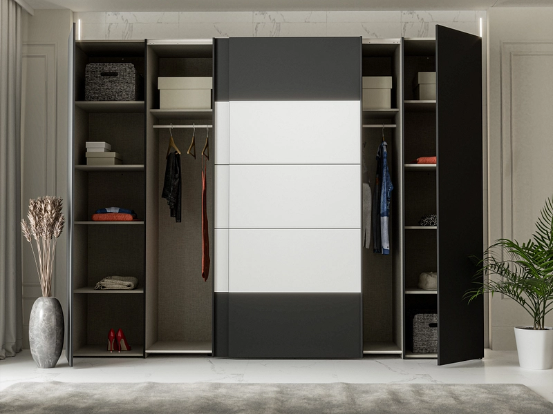 Armoire portes mixtes SIENA noir Armoire portes mixtes SIENA noir