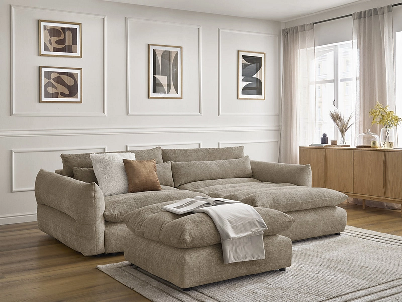 Ecksofa mit Hocker BOBOCHIC NEIL Ecksofa mit Hocker BOBOCHIC NEIL
