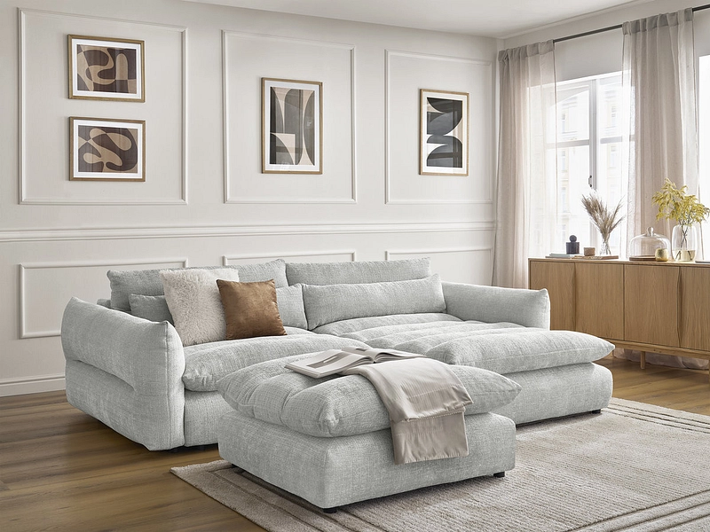 Ecksofa mit Hocker BOBOCHIC NEIL Ecksofa mit Hocker BOBOCHIC NEIL