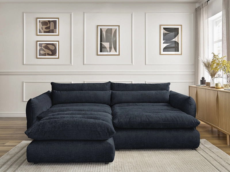 Canapé d'angle avec pouf BOBOCHIC NEIL Canapé d'angle avec pouf BOBOCHIC NEIL