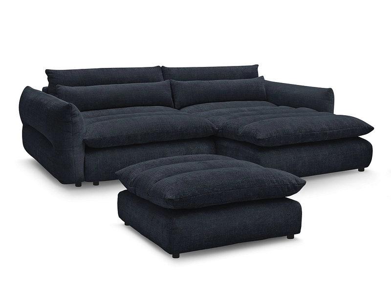 Canapé d'angle avec pouf BOBOCHIC NEIL Canapé d'angle avec pouf BOBOCHIC NEIL