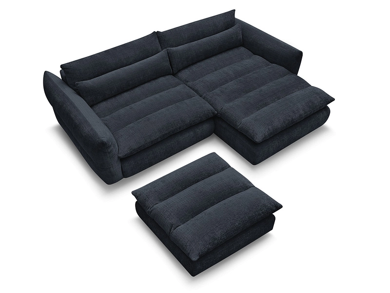 Canapé d'angle avec pouf BOBOCHIC NEIL Canapé d'angle avec pouf BOBOCHIC NEIL