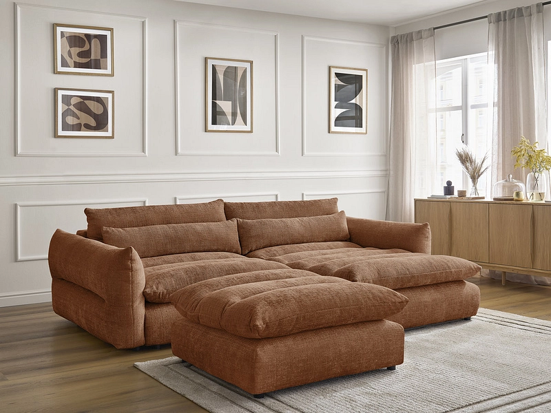 Ecksofa mit Hocker BOBOCHIC NEIL Ecksofa mit Hocker BOBOCHIC NEIL