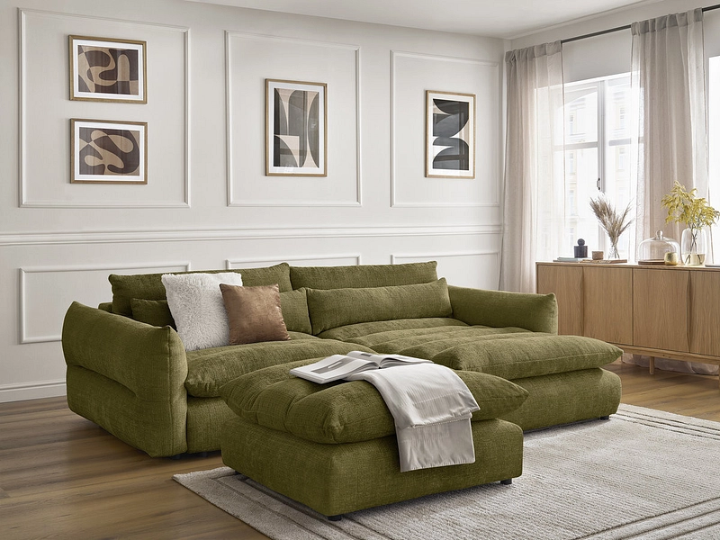 Ecksofa mit Hocker BOBOCHIC NEIL Ecksofa mit Hocker BOBOCHIC NEIL