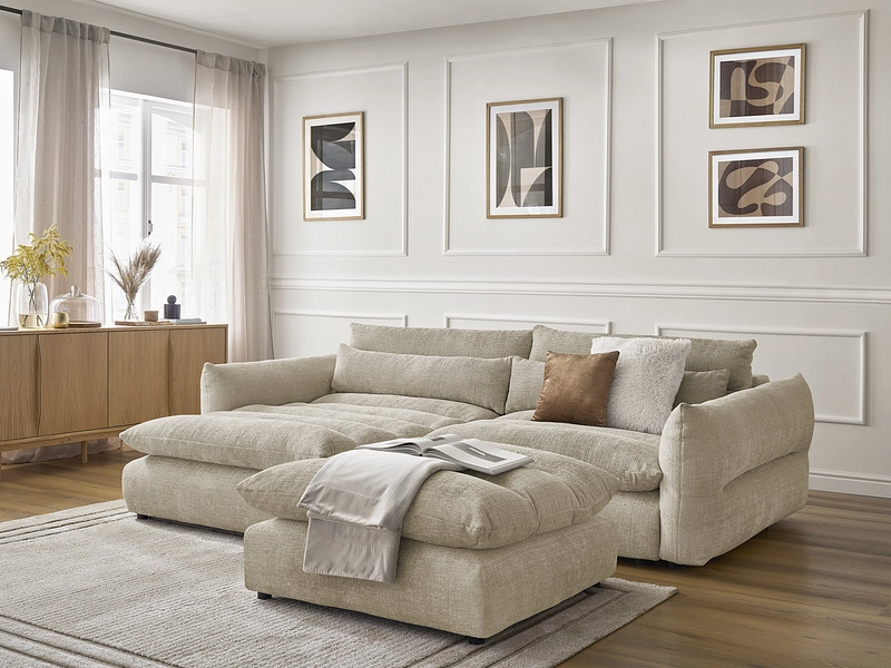 Ecksofa mit Hocker BOBOCHIC NEIL Ecksofa mit Hocker BOBOCHIC NEIL