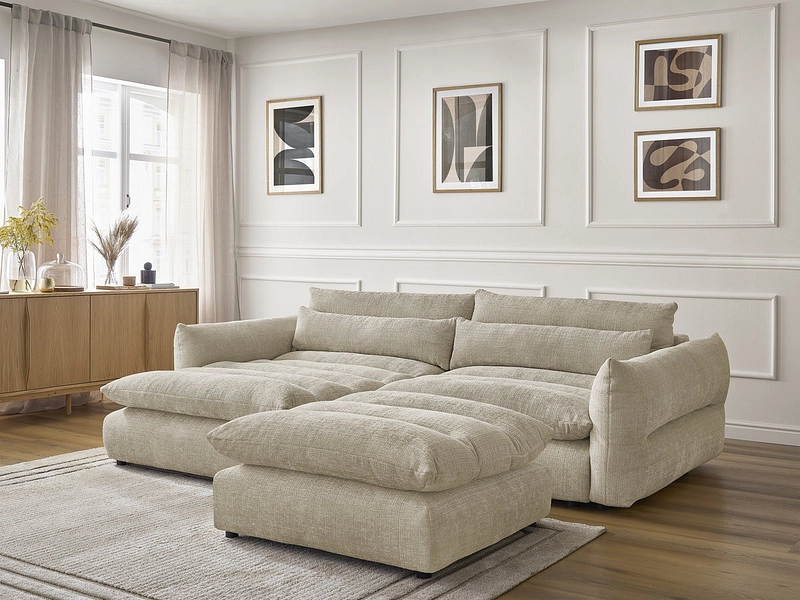 Ecksofa mit Hocker BOBOCHIC NEIL Ecksofa mit Hocker BOBOCHIC NEIL