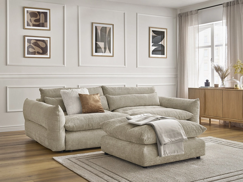 3er Sofa mit Hocker BOBOCHIC NEIL