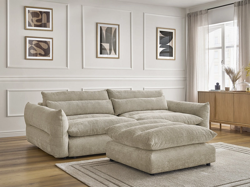 3er Sofa mit Hocker BOBOCHIC NEIL