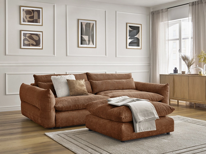 3er Sofa mit Hocker BOBOCHIC NEIL 3er Sofa mit Hocker BOBOCHIC NEIL