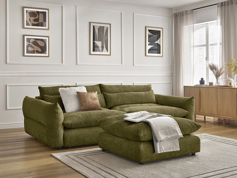 3er Sofa mit Hocker BOBOCHIC NEIL