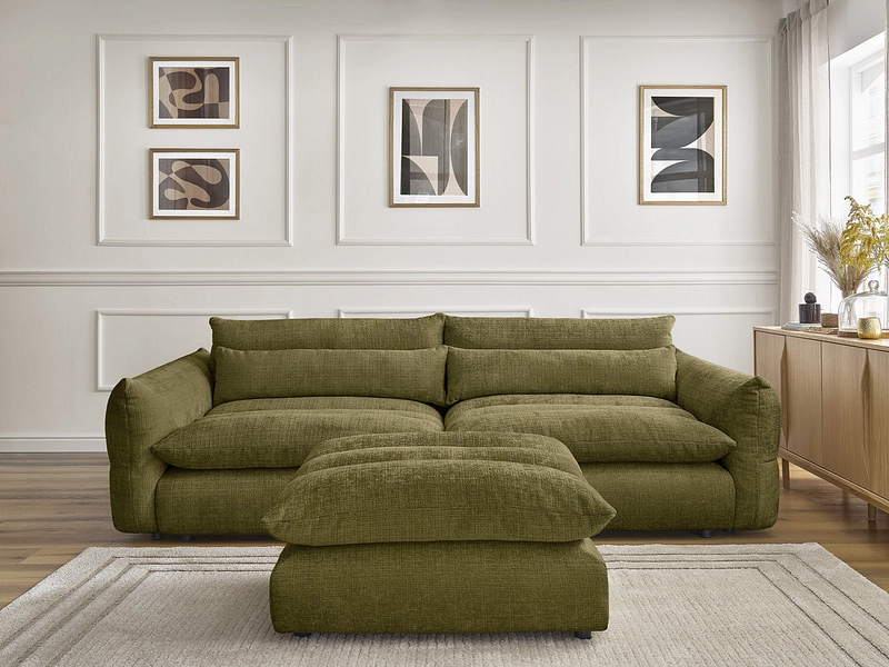 3er Sofa mit Hocker BOBOCHIC NEIL