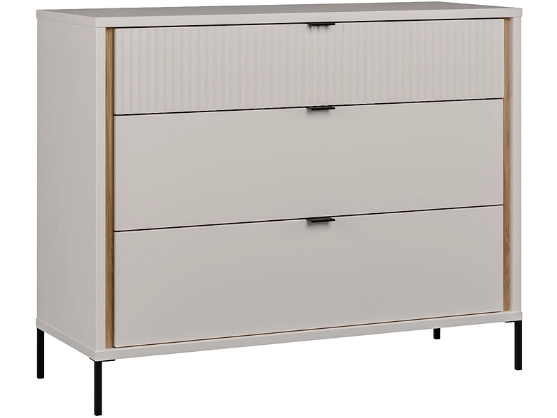 Kommode SERAVEL 3 Schubladen 41.5x109.4x87.2cm sand dekor