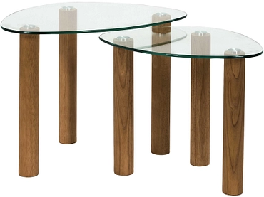 HOME DECO FACTORY Set 2 table d'appoint GALET