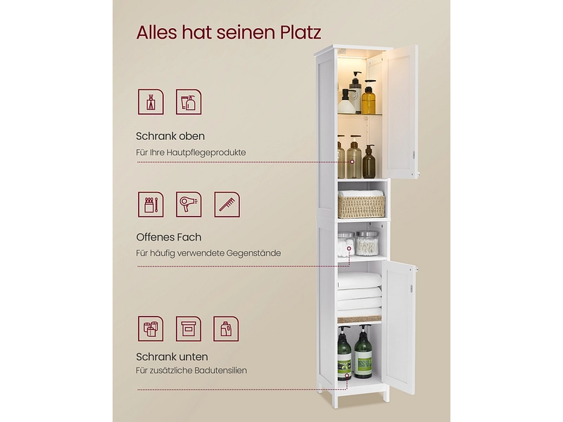 Badezimmer-Aufbewahrungssäule VASAGLE Badezimmer-Aufbewahrungssäule VASAGLE