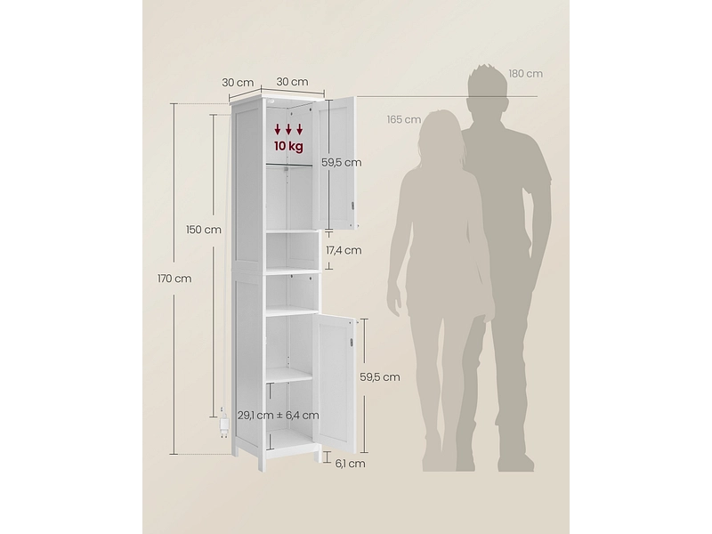 Badezimmer-Aufbewahrungssäule VASAGLE Badezimmer-Aufbewahrungssäule VASAGLE