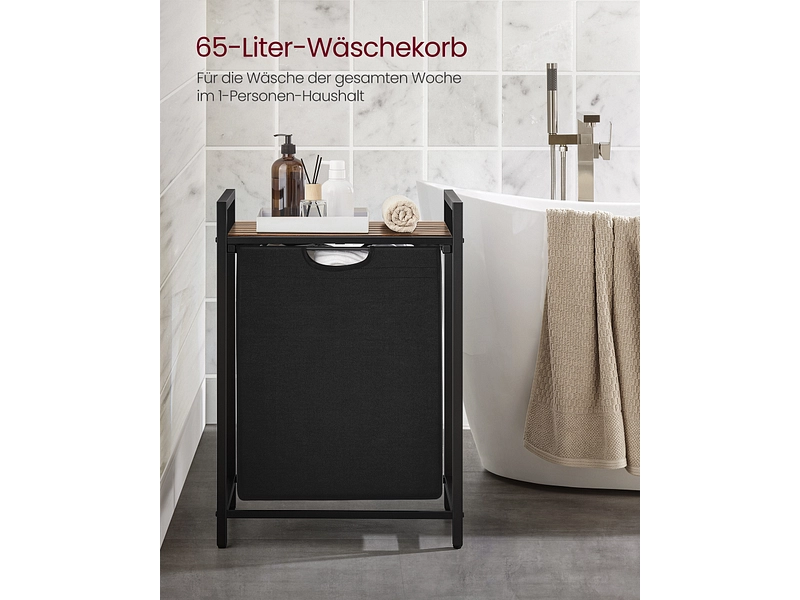 VASAGLE Wäschekorb black