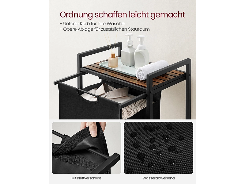 VASAGLE Wäschekorb black