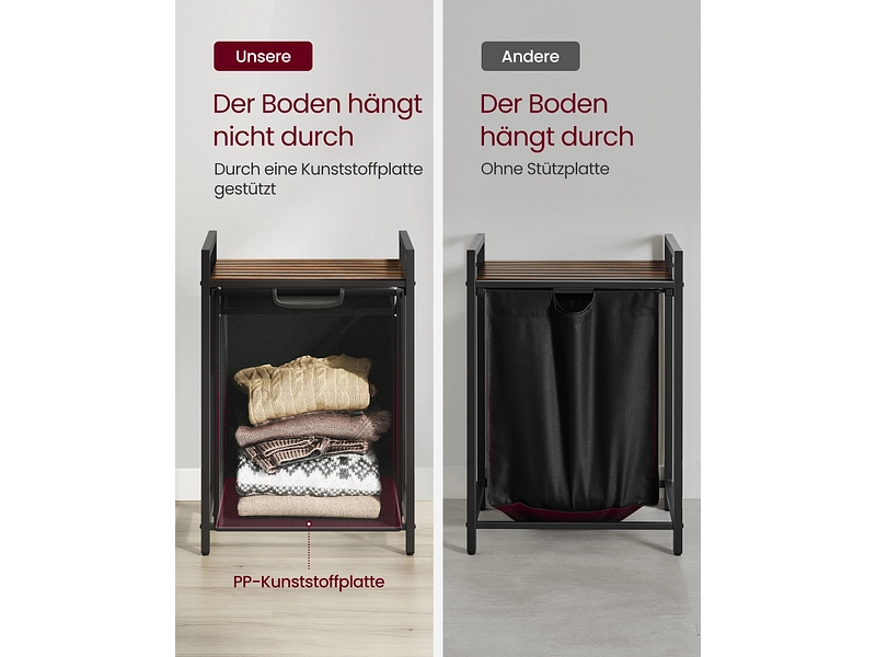 VASAGLE Wäschekorb black