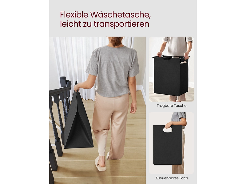 VASAGLE Wäschekorb black
