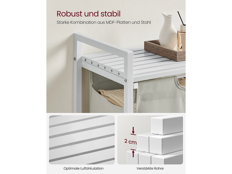 VASAGLE Wäschekorb weiss VASAGLE Wäschekorb weiss