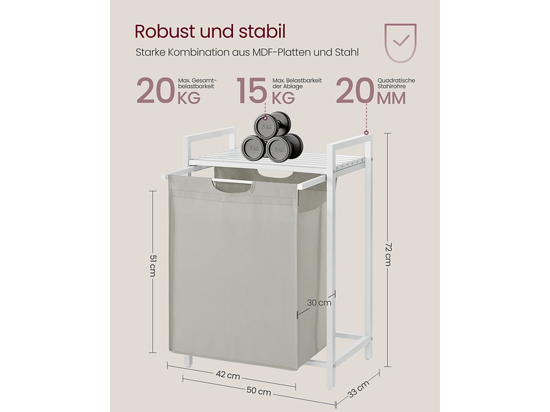 VASAGLE Wäschekorb weiss VASAGLE Wäschekorb weiss