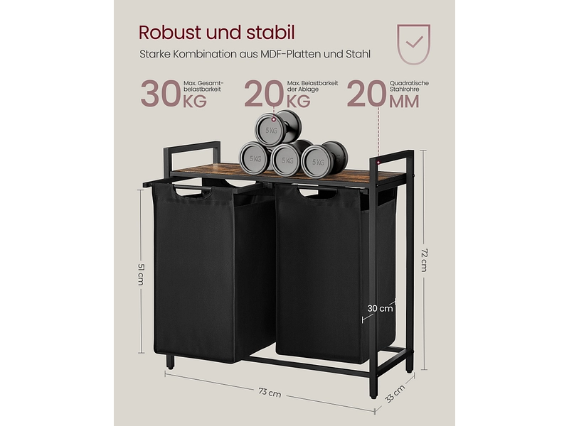 VASAGLE Wäschekorb black VASAGLE Wäschekorb black