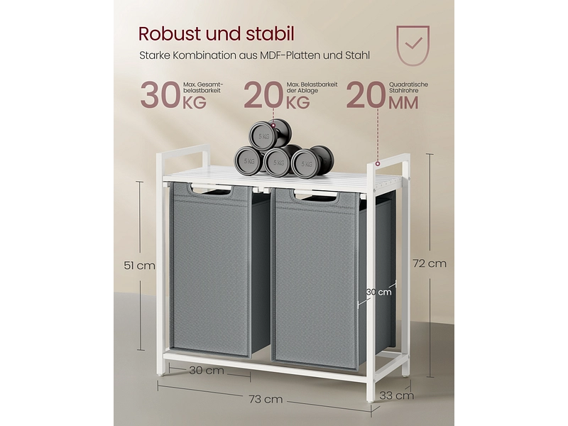 VASAGLE Wäschekorb grau VASAGLE Wäschekorb grau