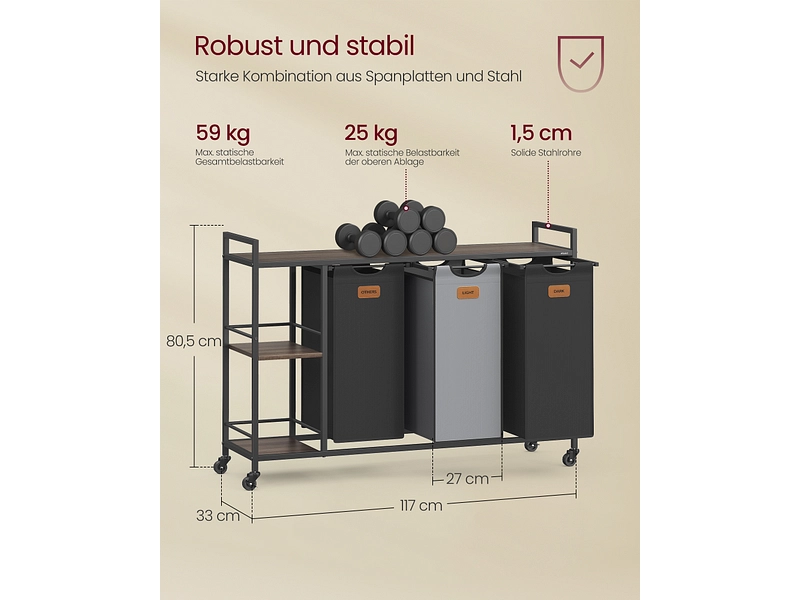 VASAGLE Wäschekorb mehrfarbig VASAGLE Wäschekorb mehrfarbig