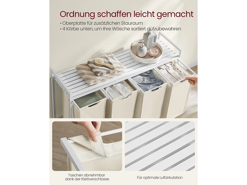 VASAGLE Wäschekorb weiss VASAGLE Wäschekorb weiss