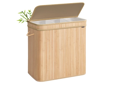 SONGMICS Wäschekorb natürliches holz
