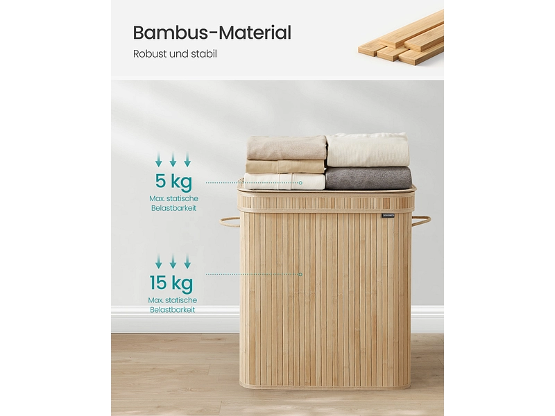 SONGMICS Portabiancheria legno naturale SONGMICS Portabiancheria legno naturale