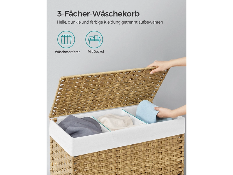 SONGMICS Wäschekorb natürliches holz SONGMICS Wäschekorb natürliches holz