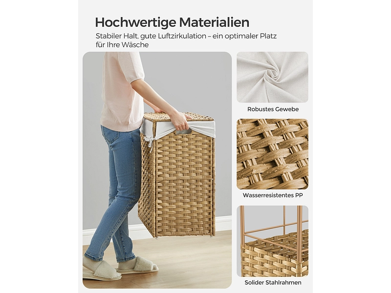SONGMICS Wäschekorb natürliches holz SONGMICS Wäschekorb natürliches holz