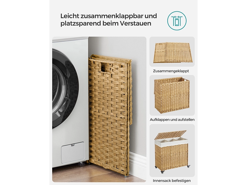 SONGMICS Wäschekorb natürliches holz SONGMICS Wäschekorb natürliches holz