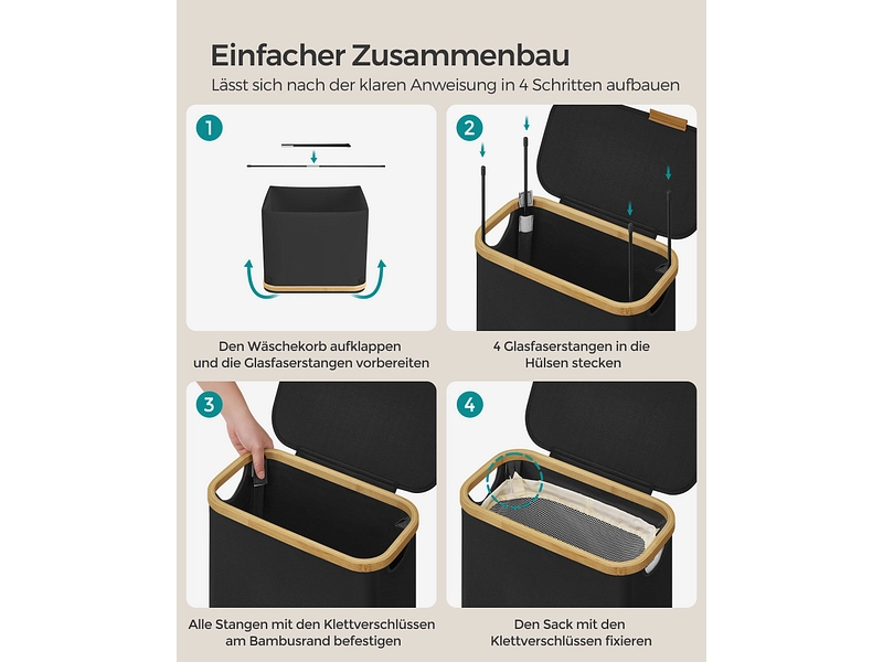 SONGMICS Wäschekorb black SONGMICS Wäschekorb black