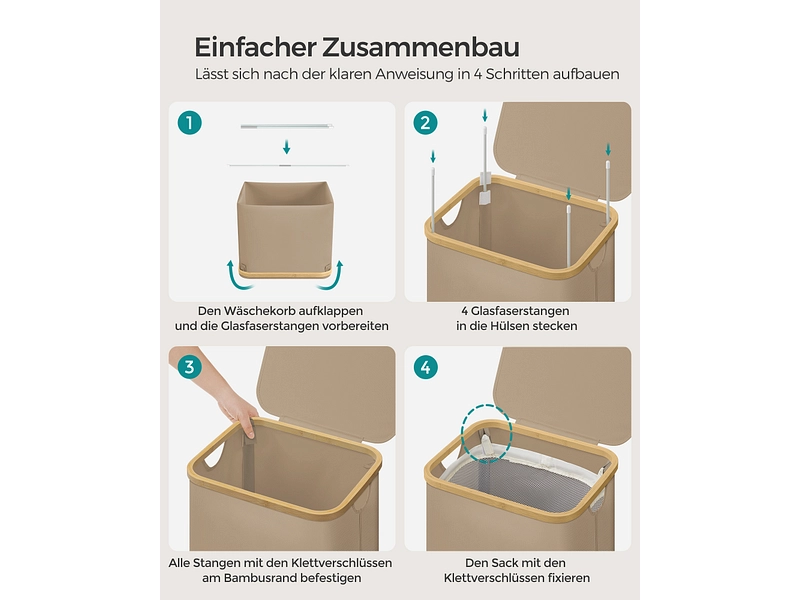 SONGMICS Wäschekorb braun SONGMICS Wäschekorb braun