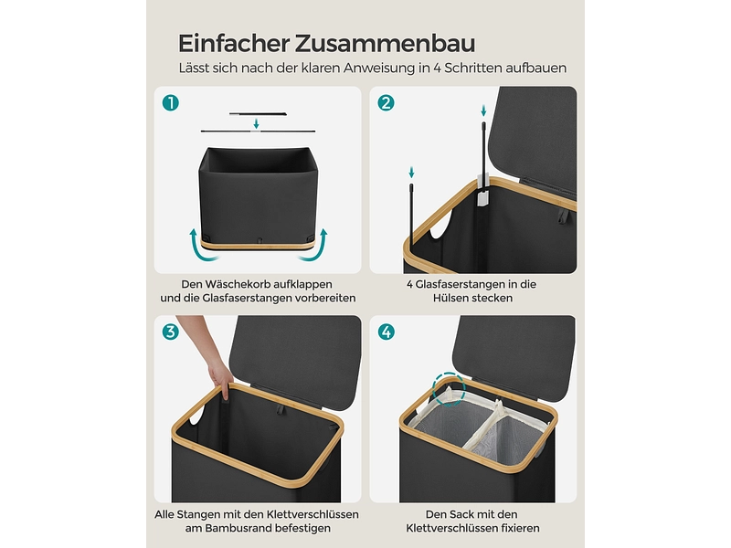 SONGMICS Wäschekorb black SONGMICS Wäschekorb black